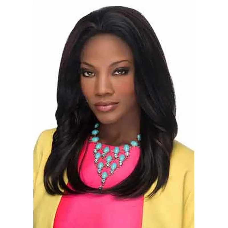 Radiant Black Straight Long Glueless Lace Front Wigs
