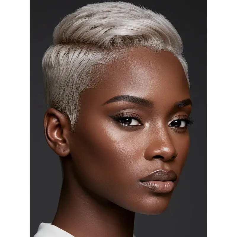 Short Gray Wigs For African American Cropped Straight Wigs