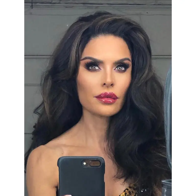 18" Long Monofilament Synthetic Without Bangs Lisa Rinna Wigs