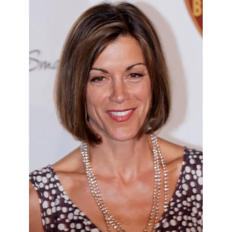 Chin Length Straight Full Lace Brown 12" Lady Wigs