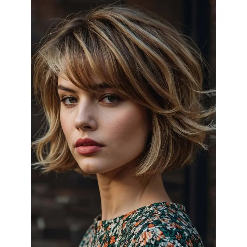 Medium Length Bob Wigs 10" Wavy Monofilament Synthetic Wigs