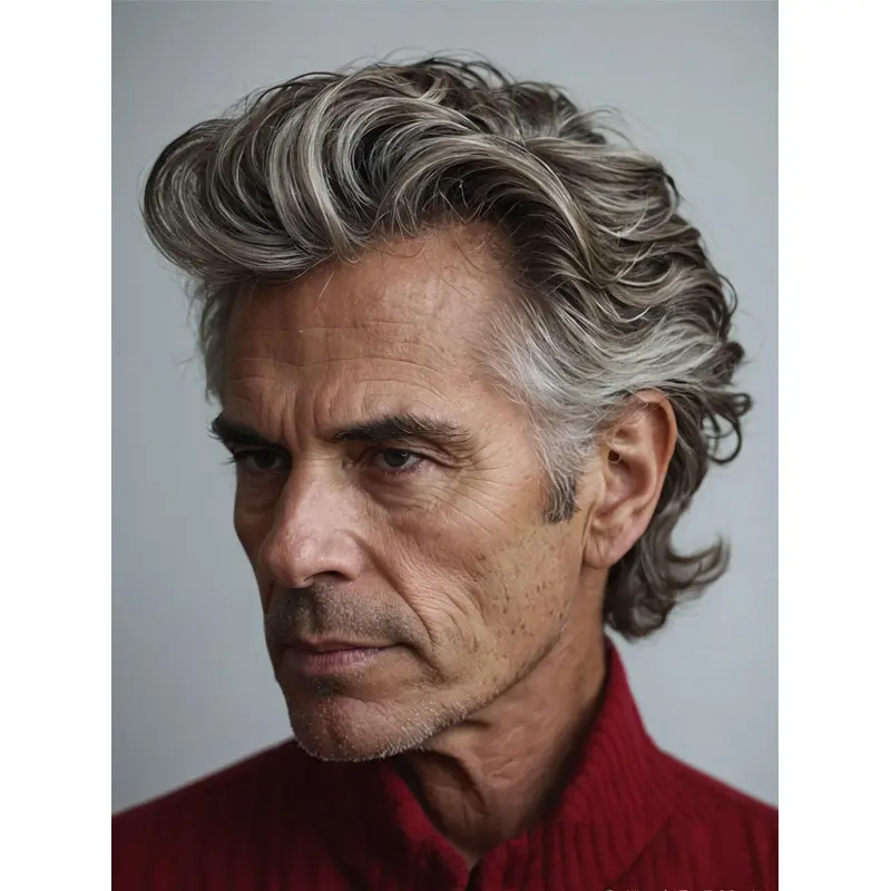 Wig For Men's Hair 6" Synthetic Short Lace Front Wigs