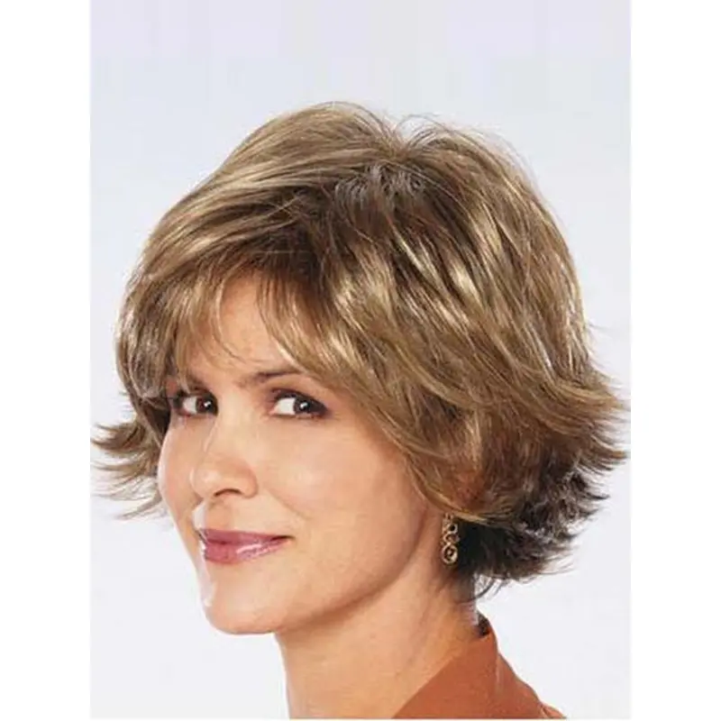 Modern Brown Wavy Chin Length Synthetic Wigs