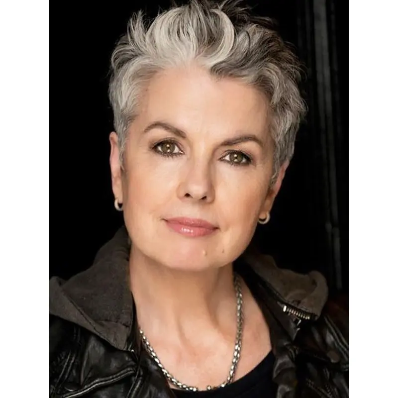 Short Gray Wigs Cropped Synthetic Straight Wig Great Pixie Wigs