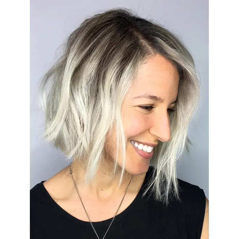 Short Human Hair Wigs For Women Monofilament Without Bangs 10" Wigs