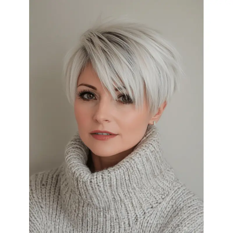 Short Wig Hairstyles Straight 6" White Boycuts Synthetic Wigs