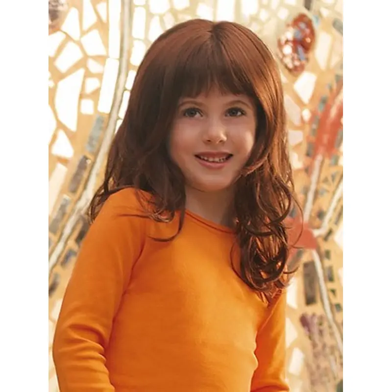 Easy Auburn Curly Long Kids Wigs