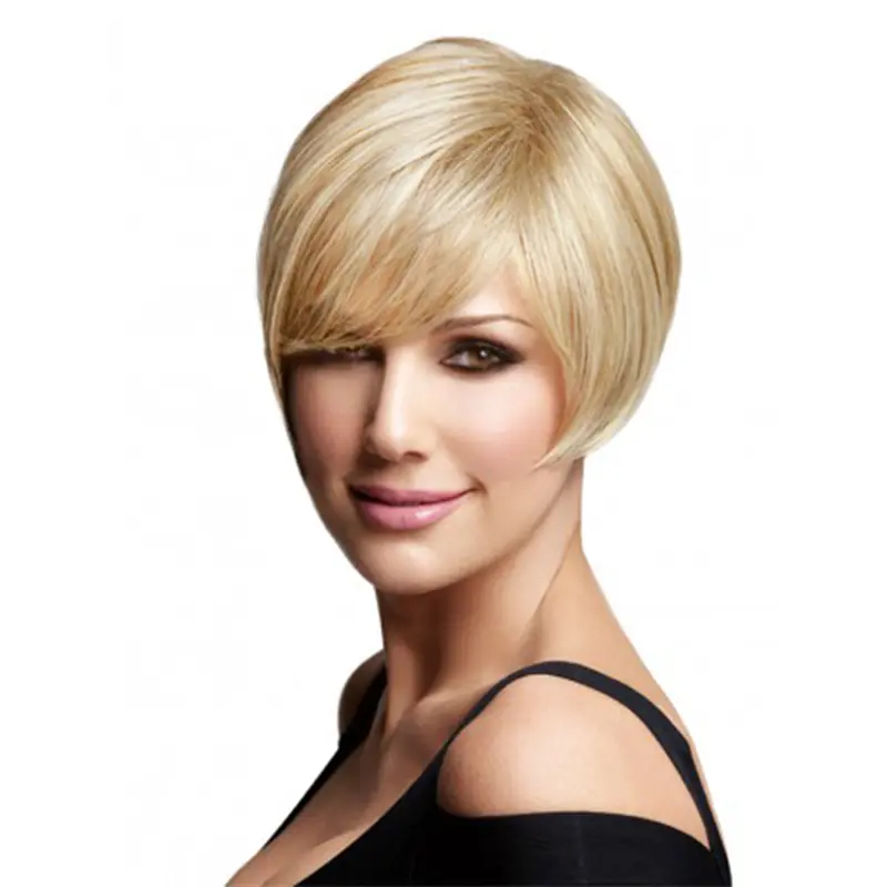 Easy Blonde Straight Chin Length Remy Human Lace Wigs