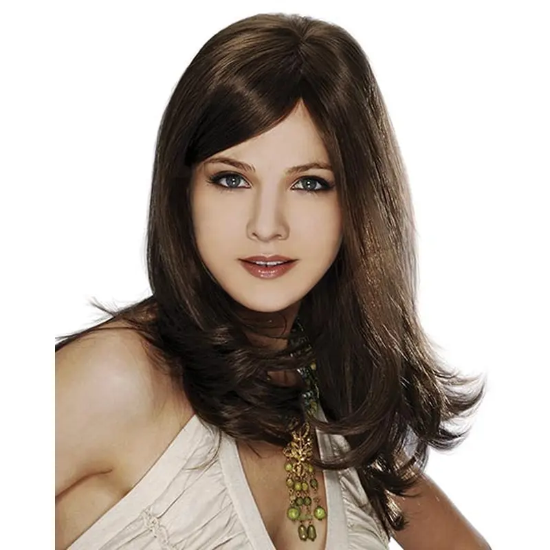 No-fuss Black Wavy Remy Human Hair Long Wigs