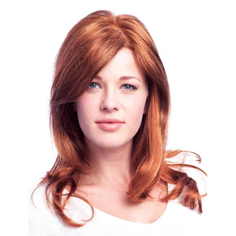 Sassy Auburn Wavy Long Glueless Lace Front Wigs