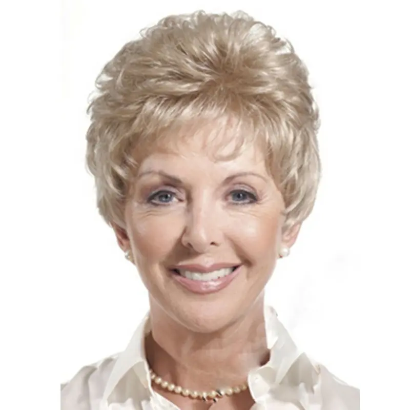 Shining Blonde Monofilament Cropped Classic Wigs