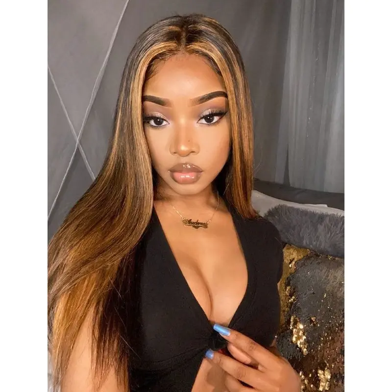 Lace Front Human Hair Wigs for Women Blonde Lace Front Wig Straight Highlights Wig