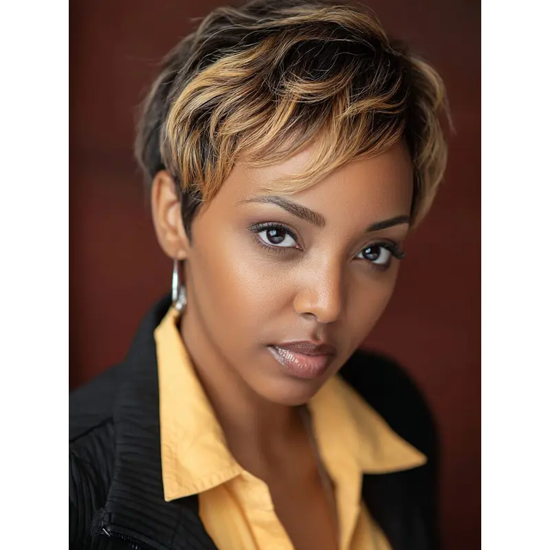 African Short Wigs Monofilament Ombre tone Synthetic Wigs