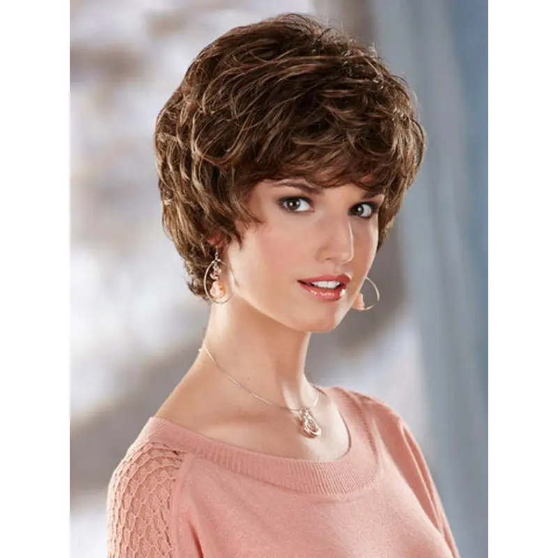 Popular Brown Wavy Short Classic Wigs
