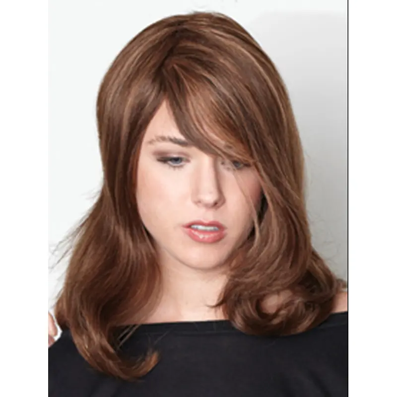 Suitable Monofilament Wavy Remy Human Hair Long Wigs