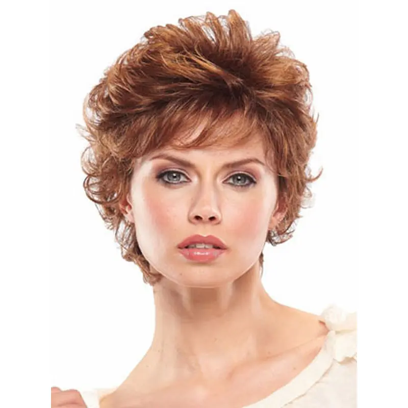 Shining Auburn Wavy Wigs For Cancer
