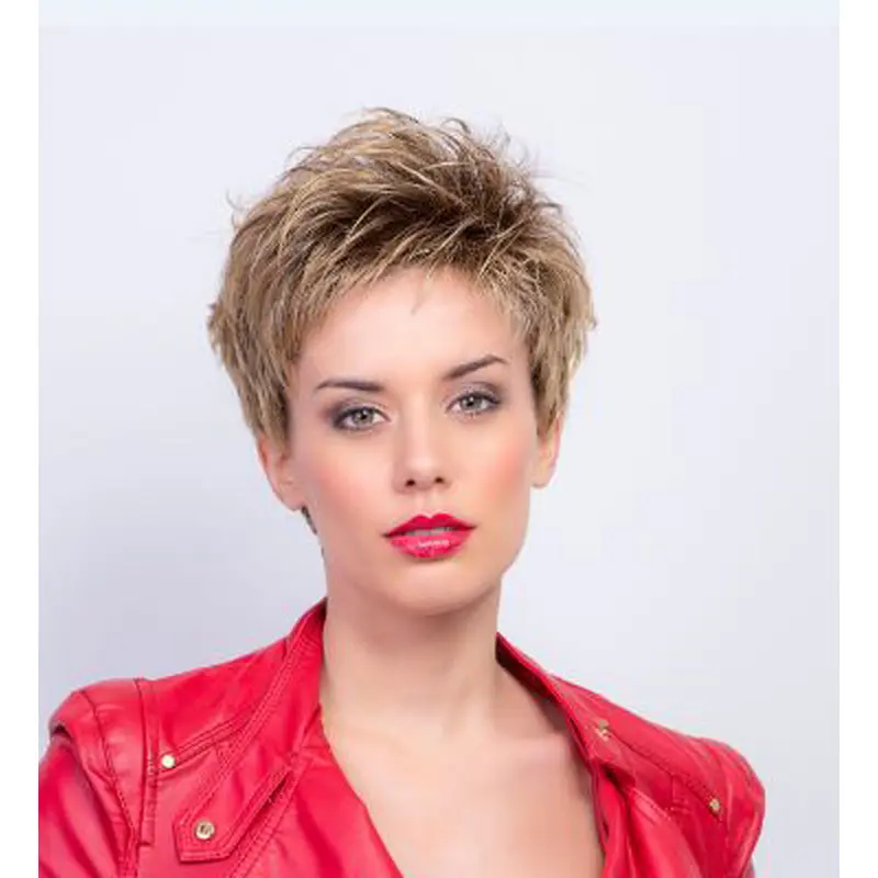 Straight Auburn Boycuts 4" Capless Synthetic Short Wig