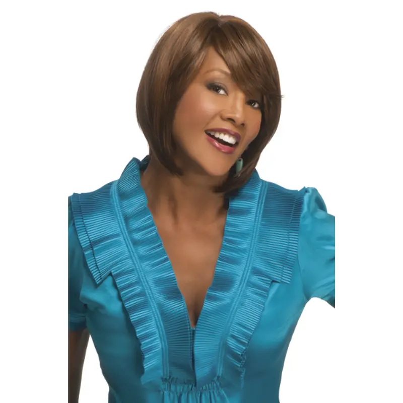 Comfortable Auburn Straight Chin Length African American Wigs