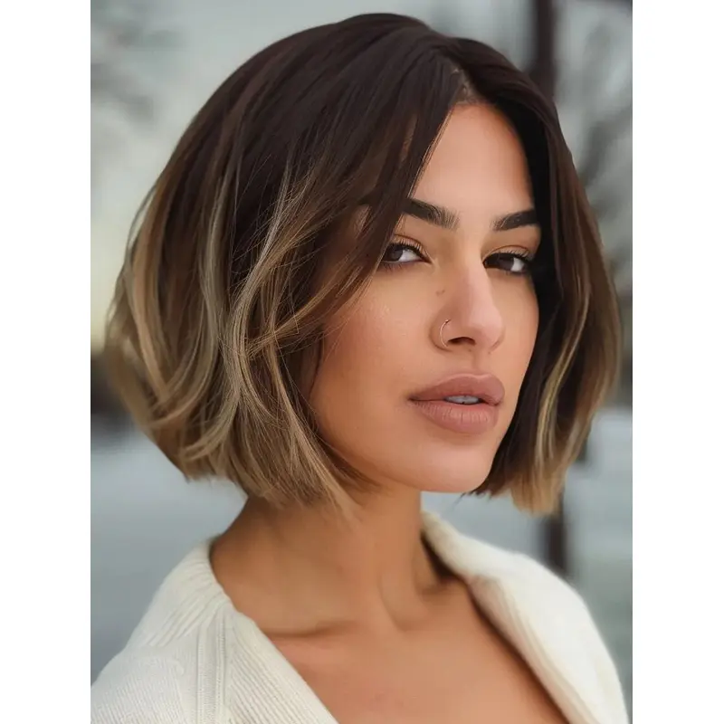 Ladies Bob Wigs Synthetic 10" Straight Layered Wigs