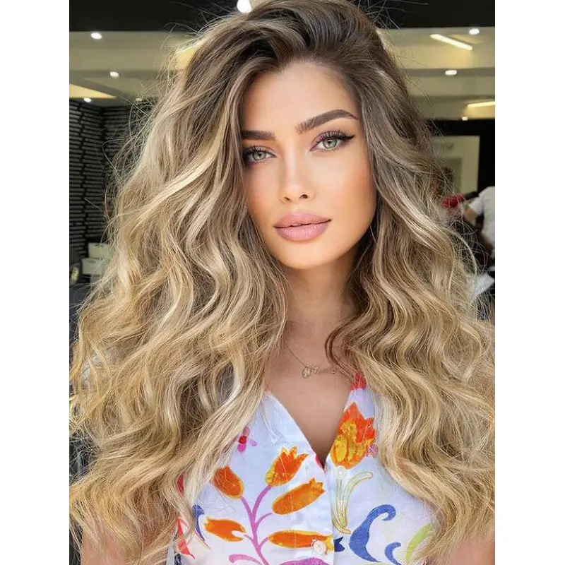 Long Hair Wigs Wavy Without Bangs Wigs Fashion Ladies Synthetic Wigs