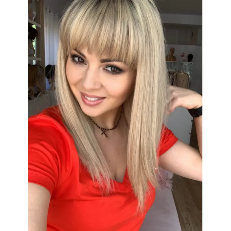 Long Straight Monofilament With Bangs Human Hair Wigs Buy
