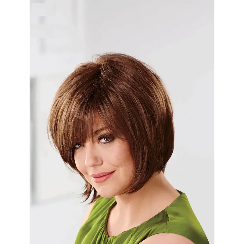 Natural Auburn Straight Chin Length Bob Wigs