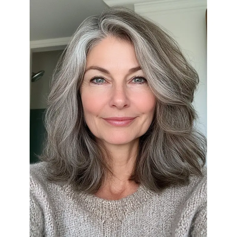 Grey Synthetic Wigs 14" Wavy Layered Lace Front Wigs