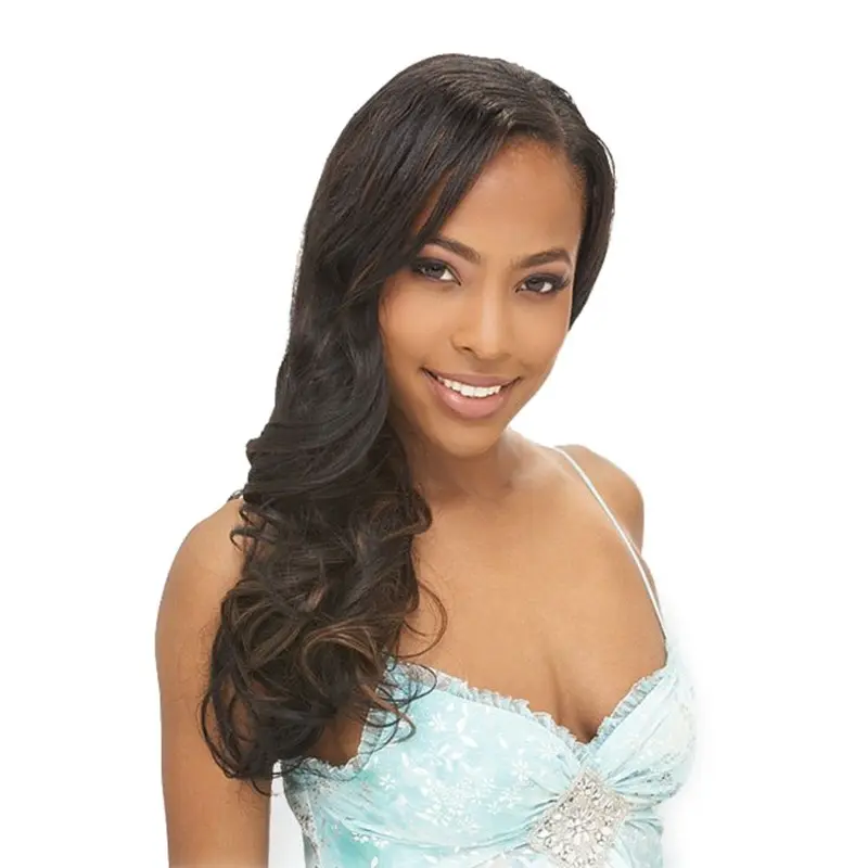 Natural Black Wavy Long African American Wigs