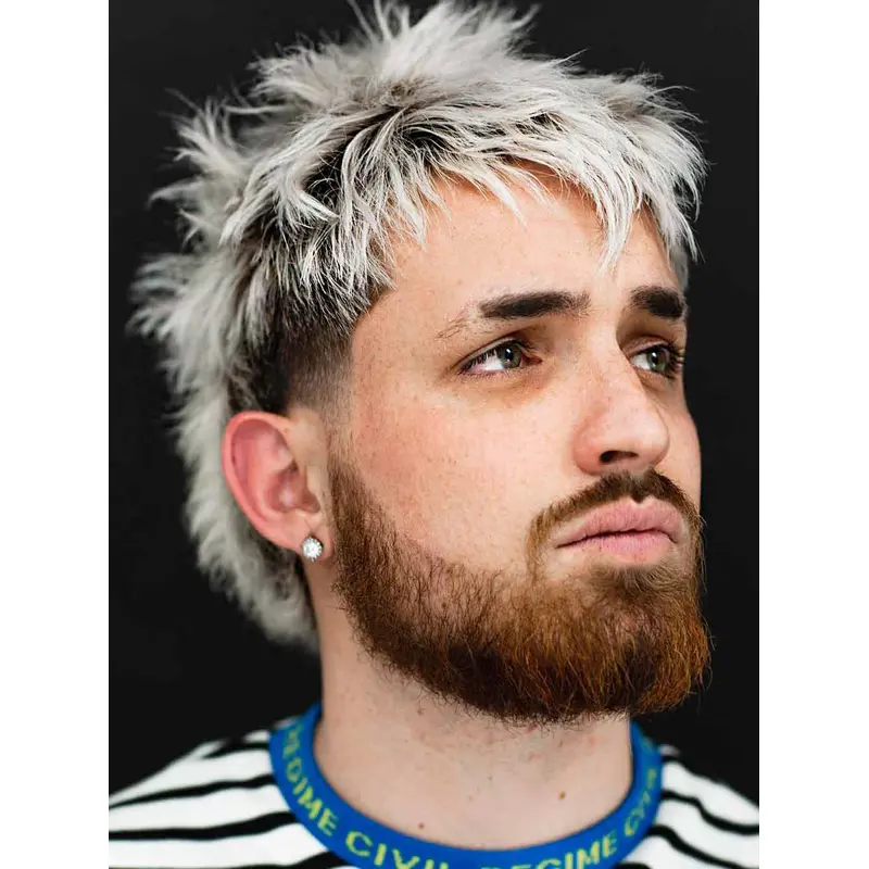 Wigs For Male Cancer Patients Ombre/2 tone Monofilament Cropped Straight Wigs