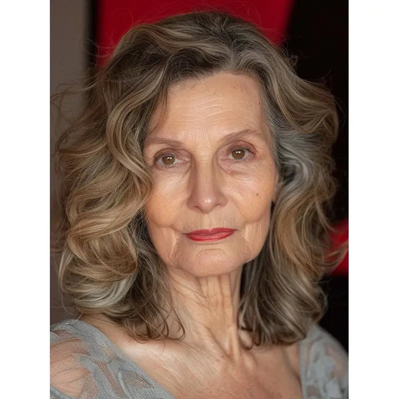 Mid Length Lace Front Wigs 12" Wavy Layered Wigs