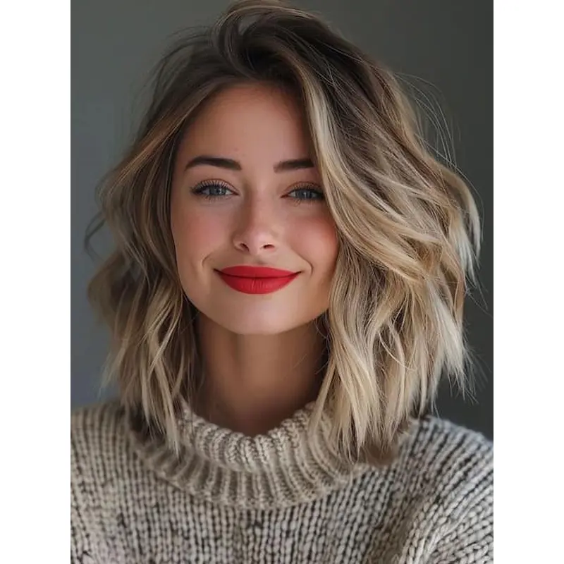 Woman'S Wigs Medium Layered 12" Ombre/2 tone Monofilament Wigs