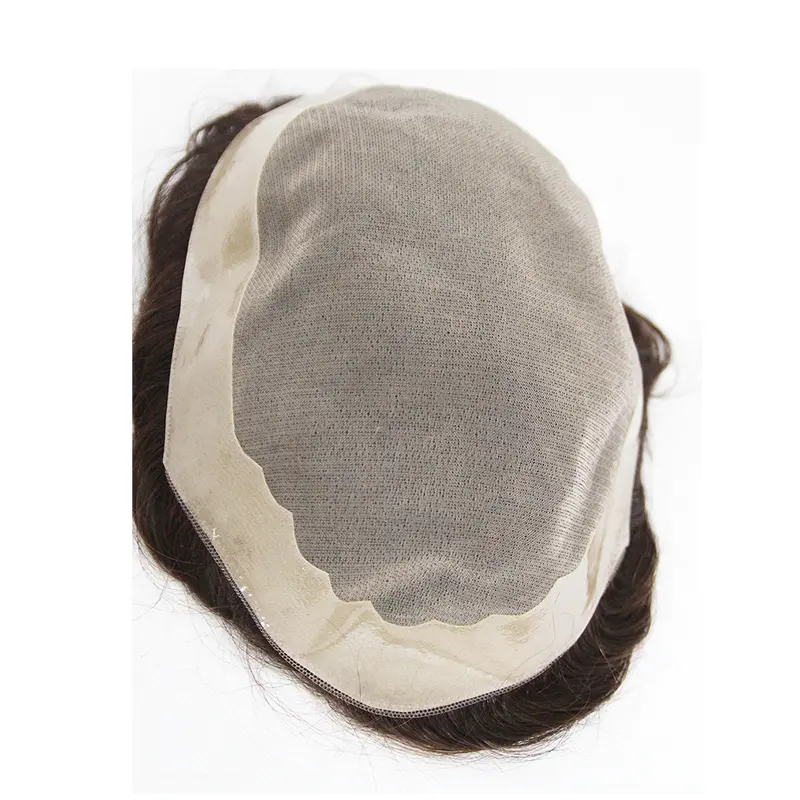 Silk Mono Center With PU Coating All Around Perimeter Man Toupees