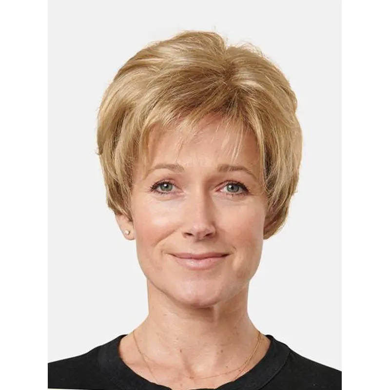 Straight 8" Monofilament Synthetic Blonde Short Fashion Lace Wigs