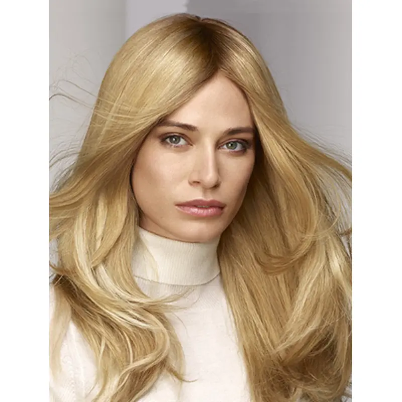 Straight Monofilament Blonde Without Bangs Synthetic Designed Long Wigs