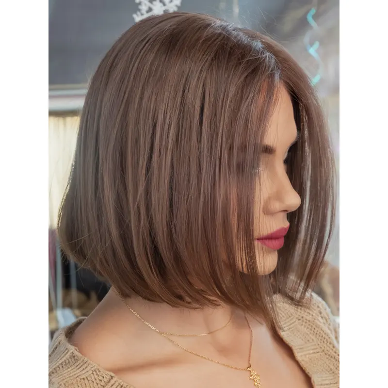 Medium Length Lace Front Wigs Straight Bobs Ombre/2 Tone Synthetic 10" Wigs