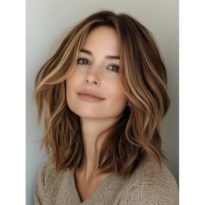 Medium Wigs For Women Monofilament Shoulder Length Wavy 12" Wigs