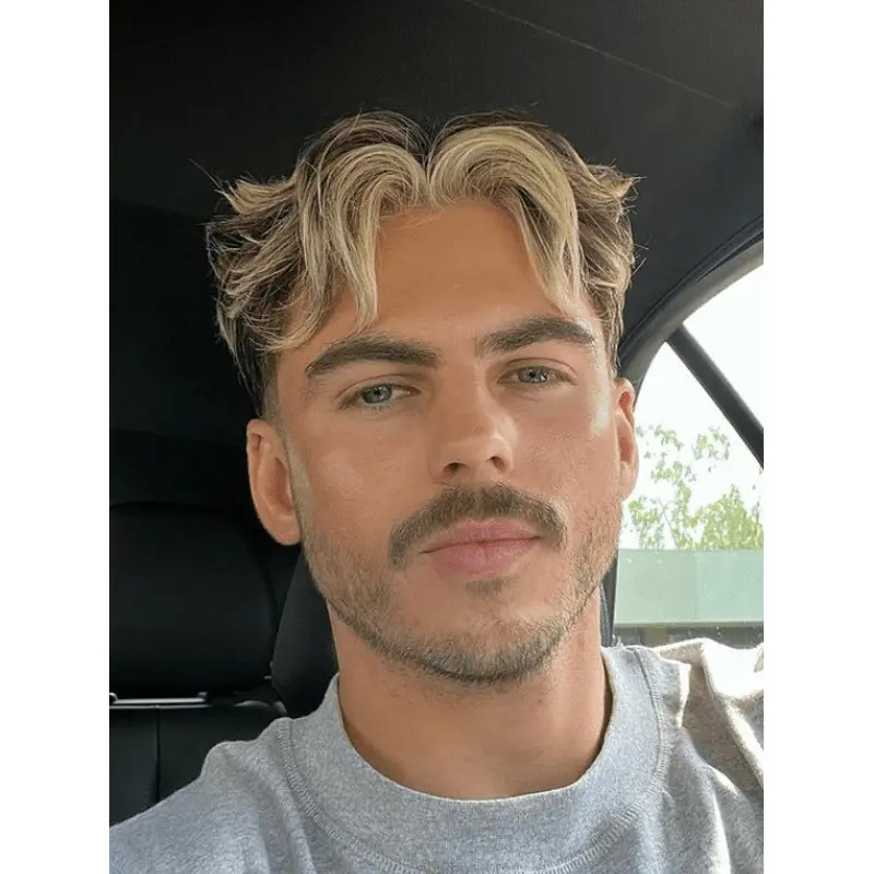 Mens Lace Wigs With Bangs Wavy Cropped Synthetic 4" Wigs