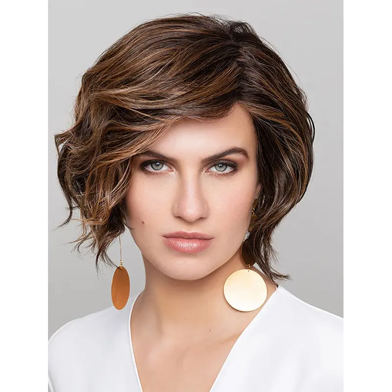 Monofilament Wavy 10" Ombre/2 Tone Without Bangs Synthetic Medium Wigs Online