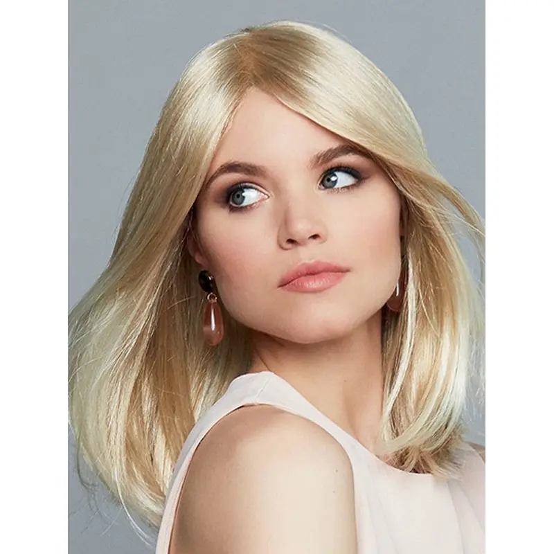 Straight Monofilament Blonde Synthetic Layered Styling Long Wig