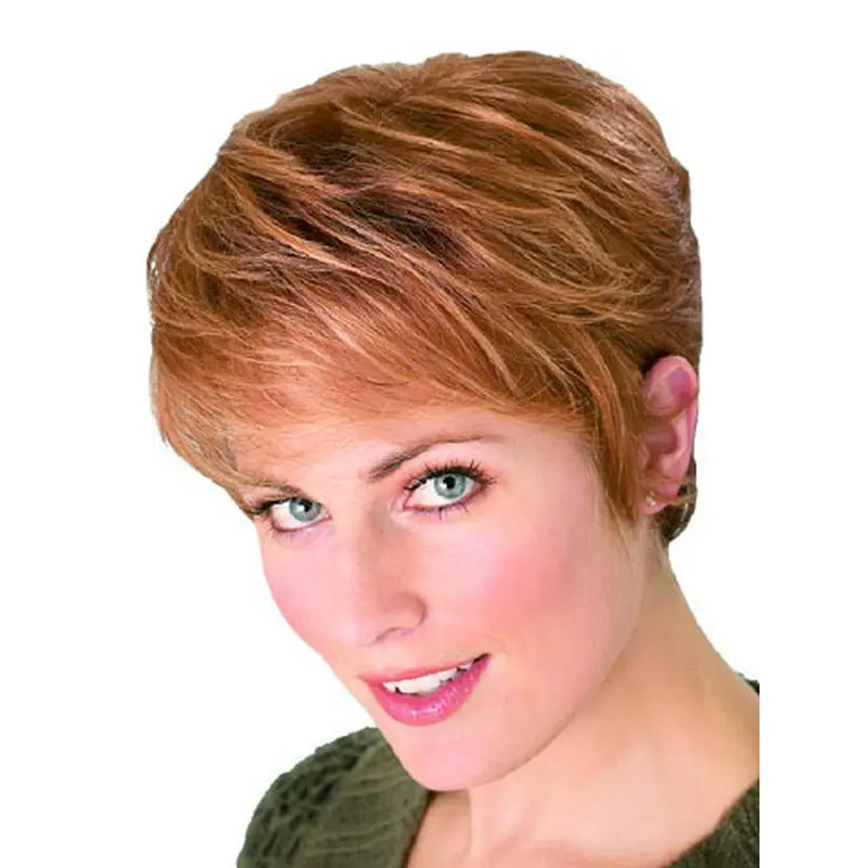 Trendy Auburn Boycuts Straight Short Wigs