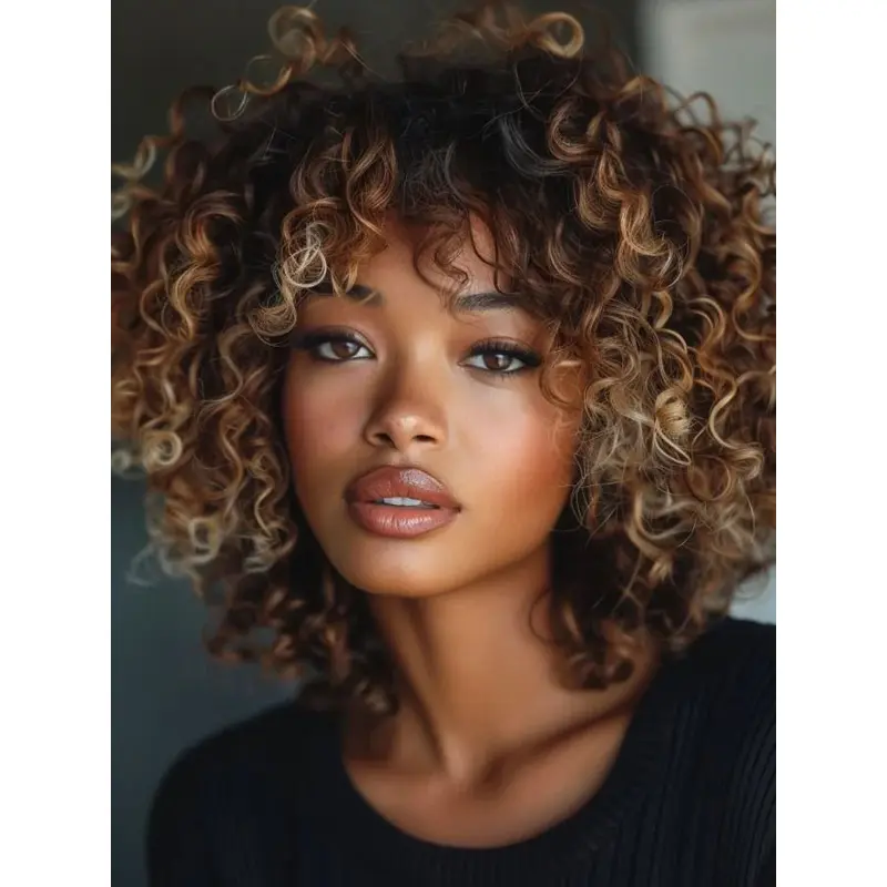 African American Lace Wigs 14" Shoulder Length Kinky Wigs