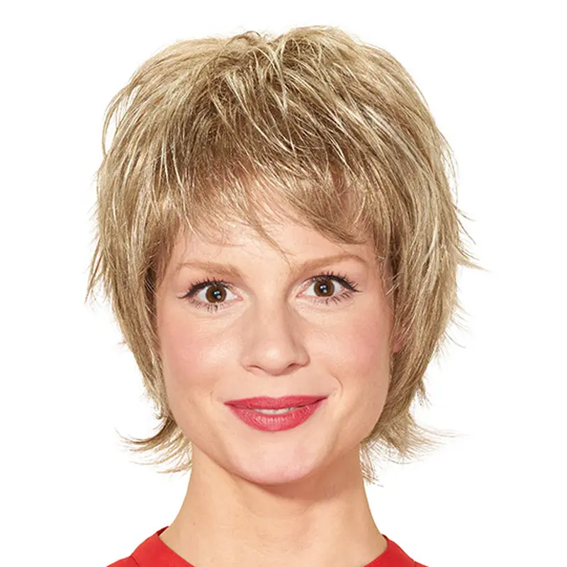 Blonde Straight Short Layered Ready To Wear Monofilament Wigs