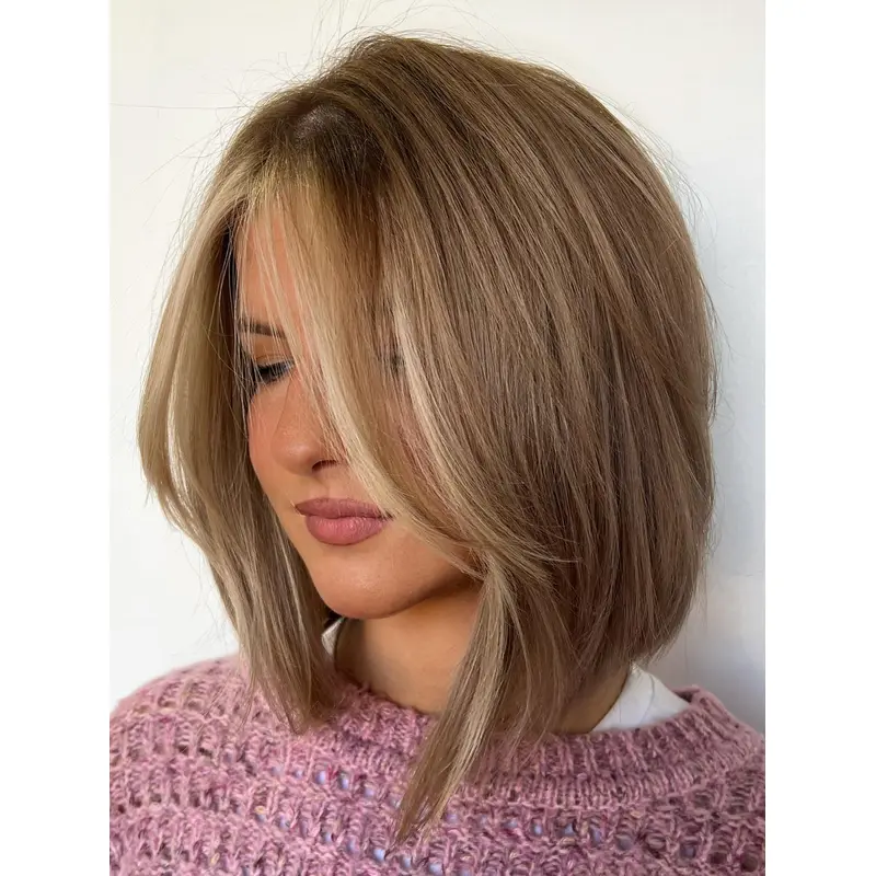Bob Synthetic Wig Hair Ombre/2 Tone Shoulder Length Monofilament Straight 12" Wigs