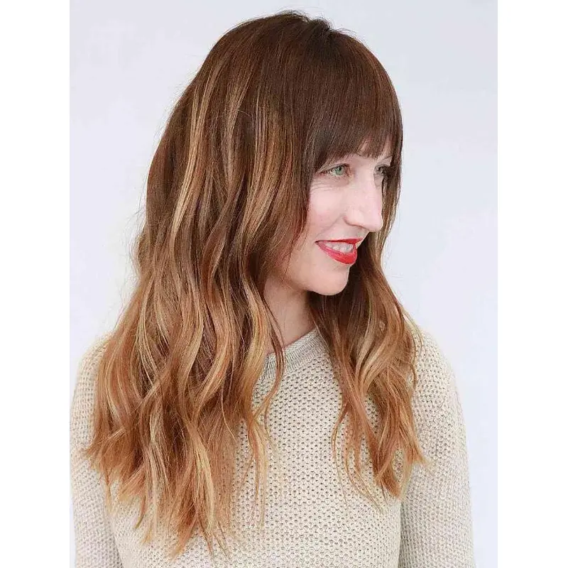 Ladies Wigs Lace Front Long Wavy Synthetic Messy Boho Layers Wigs