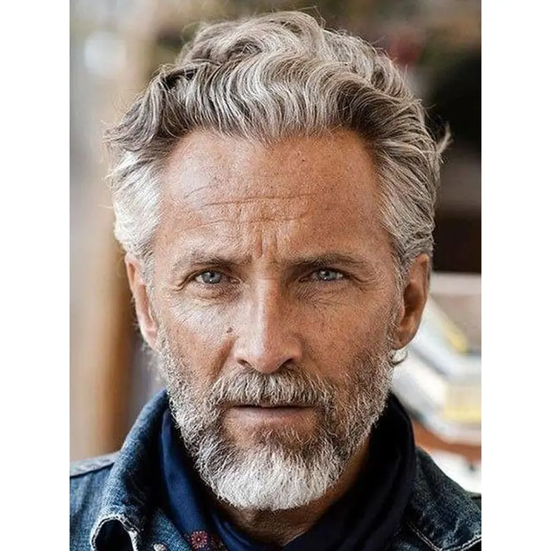 Buy Wigs For Men 4" Synthetic Cropped Monofilament Wigs