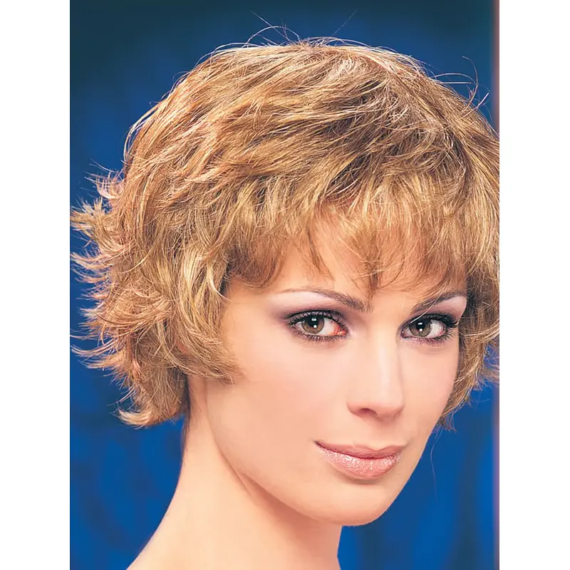 Synthetic Cropped Wavy Blonde Best Classic Wigs