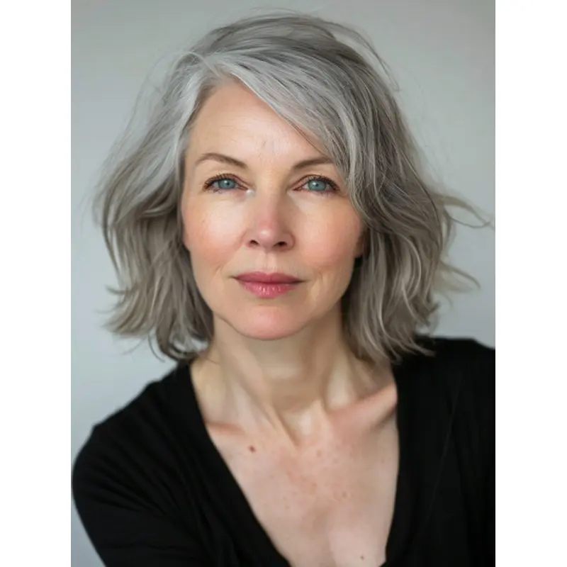 Trendy Grey Wigs Monofilament 12" Synthetic Layered Wigs