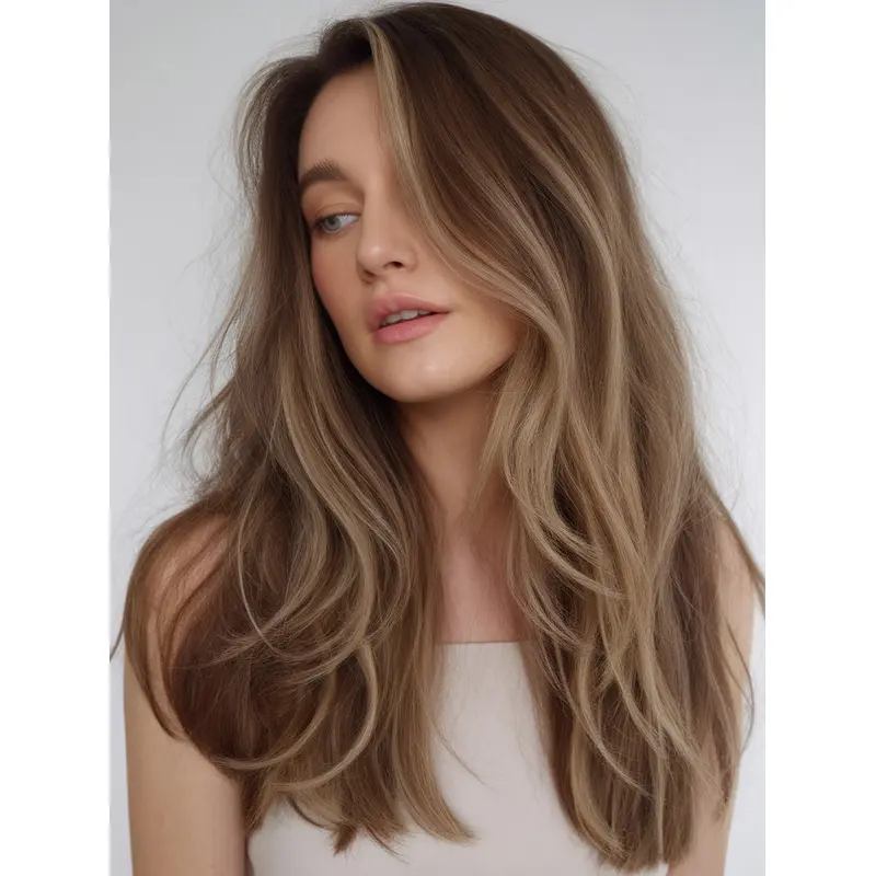 Wigs Long Hair Synthetic 20" Monofilament Without Bangs Wigs