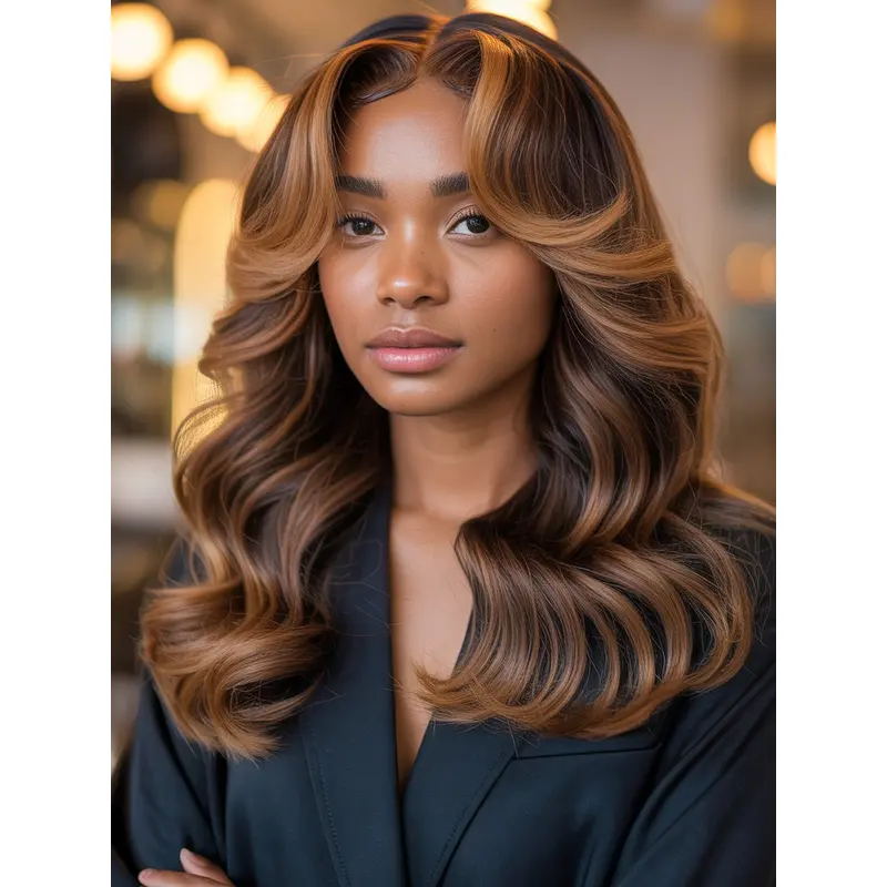 Wild African Wigs Synthetic Wavy Layered Long Wigs