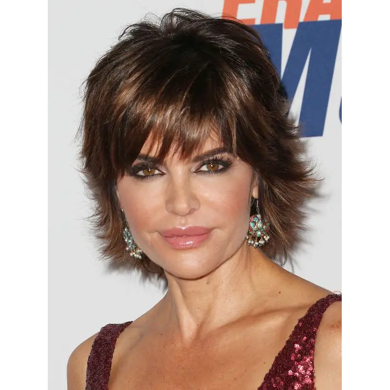 10" Short Capless Synthetic Layered Lisa Rinna Wigs